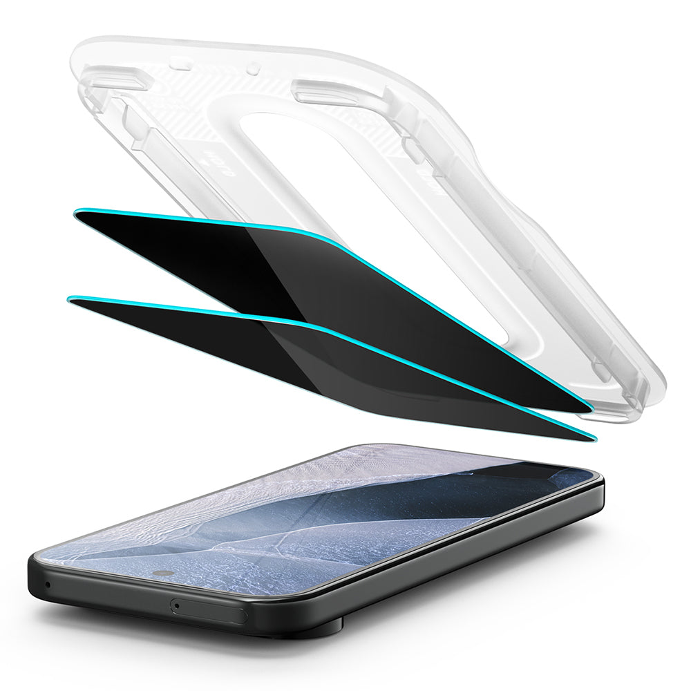 Privacy-Schutzfolie Spigen GlastR EZ FIT Pro für Google Pixel 11 Pro / 10 Pro, gehärtetes Glas, Vollkleber, 2 Stück Set AGL11481