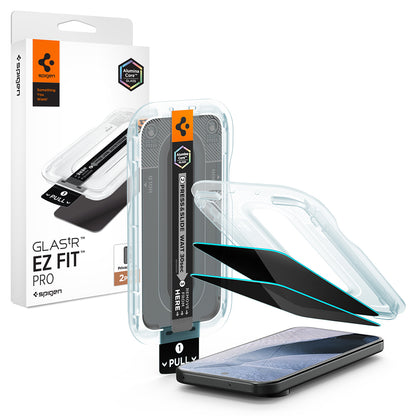 Privacy-Schutzfolie Spigen GlastR EZ FIT Pro für Google Pixel 11 Pro / 10 Pro, gehärtetes Glas, Vollkleber, 2 Stück Set AGL11481