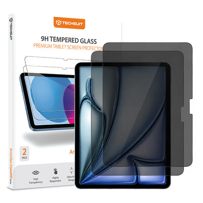 Privacy-Schutzfolie Techsuit ArmorGlass CrystalHD für Apple iPad Air 11 (2026), gehärtetes Glas, Full Glue, 2er-Set