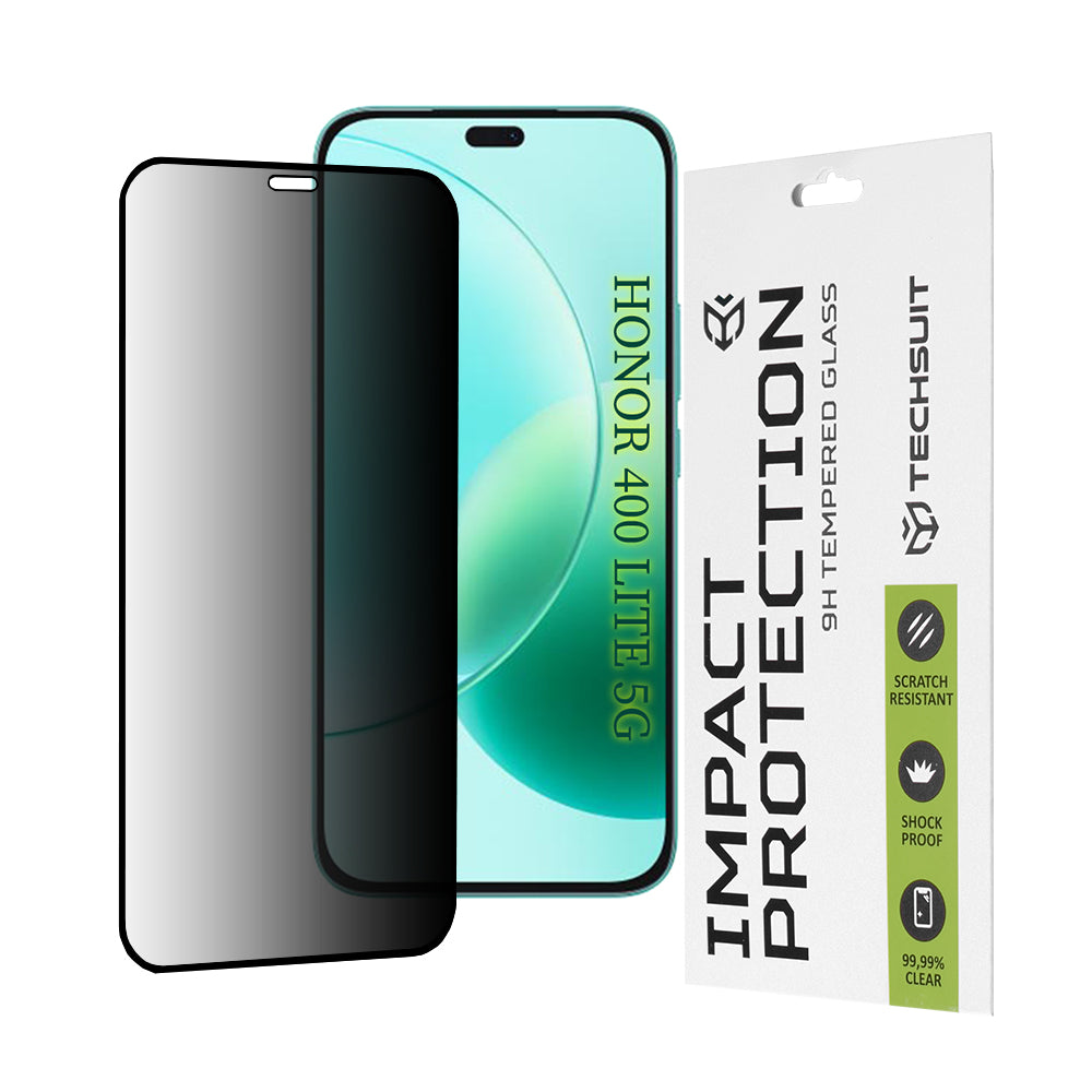 Privacy Techsuit Displayschutzfolie für Honor 400 Lite / X8c / X8b, gehärtetes Glas, Full Glue, 111D