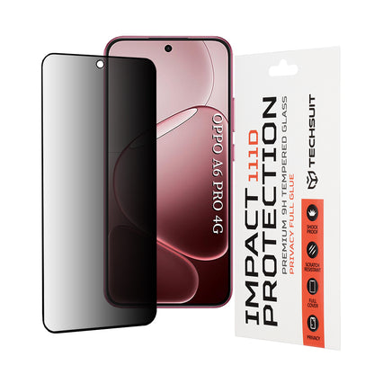 Schutzfolie Privacy Techsuit für Oppo A6 Pro 5G / A6 Pro 4G, gehärtetes Glas, Vollverklebung, 111D