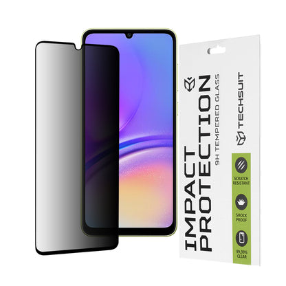 Privacy Techsuit Displayschutzfolie für Samsung Galaxy A05s A057 / A05 A055, gehärtetes Glas, Full Glue, 111D