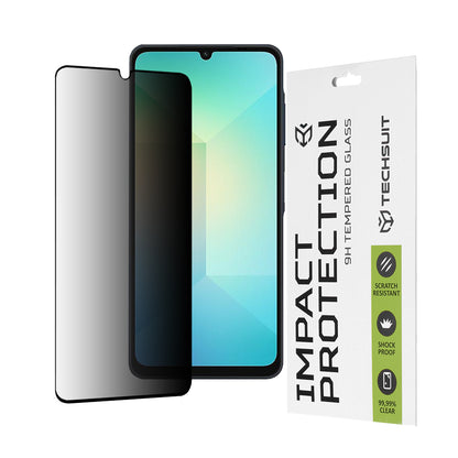 Privacy Techsuit Displayschutzfolie für Samsung Galaxy A06 A065, gehärtetes Glas, Full Glue, 111D