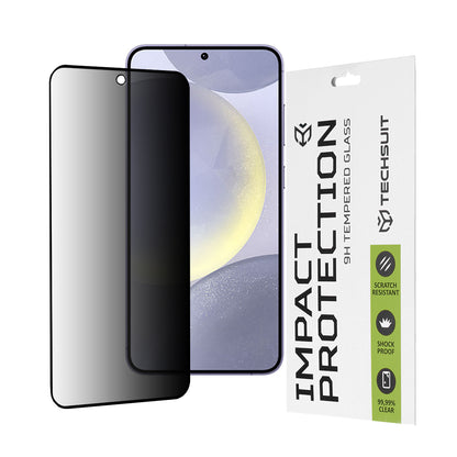 Privacy Techsuit Displayschutzfolie für Samsung Galaxy S25+ S936 / S24+ S926, gehärtetes Glas, Full Glue, 111D
