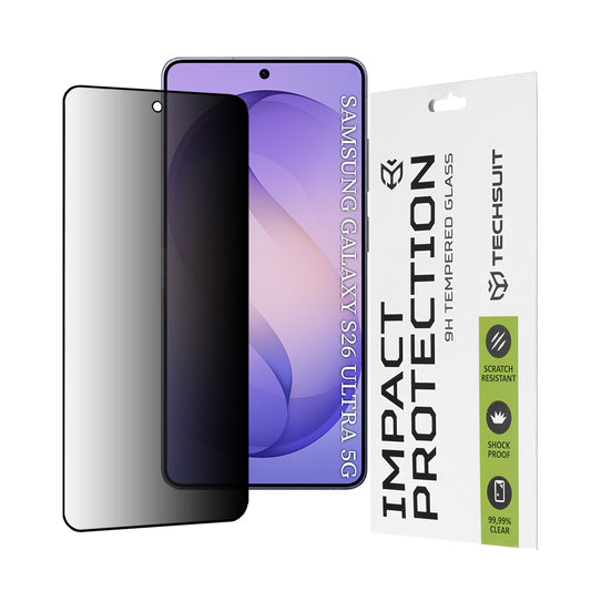 Schutzfolie Privacy Techsuit für Samsung Galaxy S26 Ultra, Gehärtetes Glas, Full Glue, 111D
