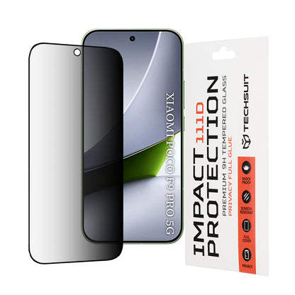 Techsuit Privacy Displayschutzfolie für Xiaomi Poco F9 Pro, gehärtetes Glas, Full Glue, 111D