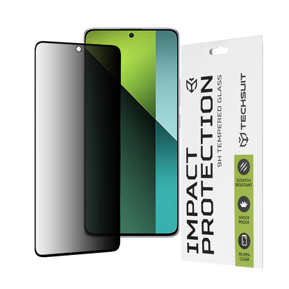 Privacy Techsuit Screen Protector Film for Xiaomi Poco X6 / Redmi Note 13 Pro 5G, Tempered Glass, Full Glue, 111D