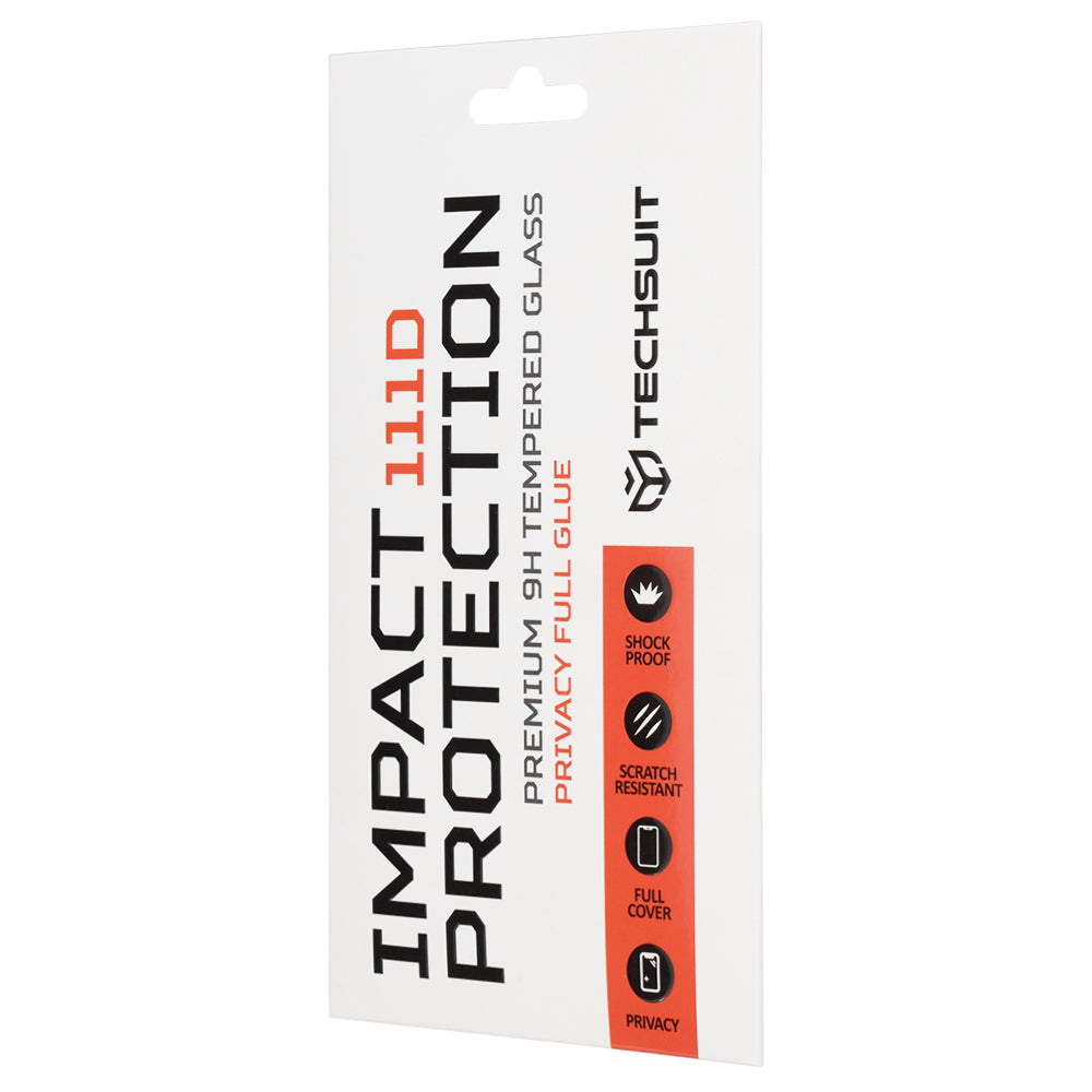 Schutzfolie Privacy Techsuit für Xiaomi Poco X8 Pro, gehärtetes Glas, Full Glue, 111D