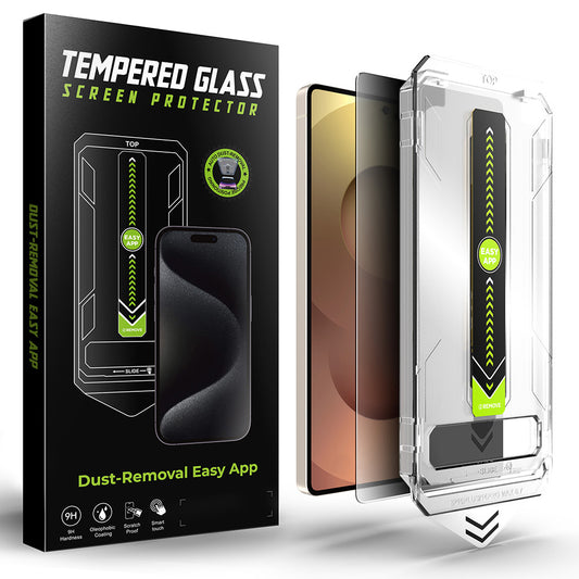 Privacy-Schutzfolie Techsuit TitanGlass CrystalHD für Samsung Galaxy S25 Ultra S938, gehärtetes Glas, Full Glue