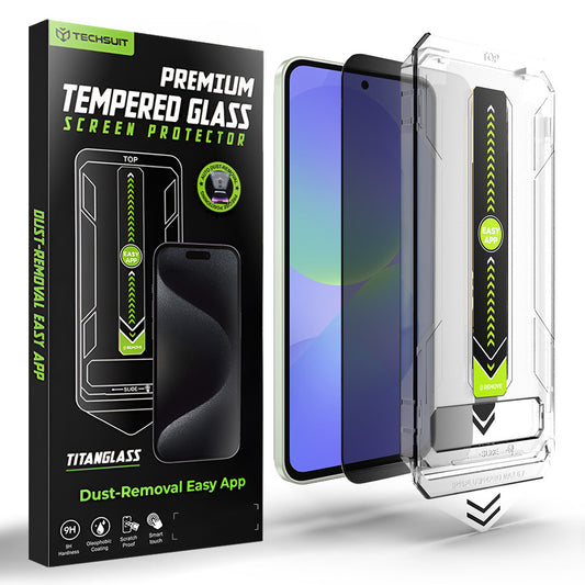 Privacy-Schutzfolie Techsuit TitanGlass CrystalHD für Samsung Galaxy A37 5G / A36 A366, Sicherheitsglas, Vollkleber