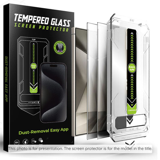 Privacy Screen Protector Techsuit TitanGlass CrystalHD for Samsung Galaxy S25 FE, Tempered Glass, Full Glue, Set of 2 Pieces