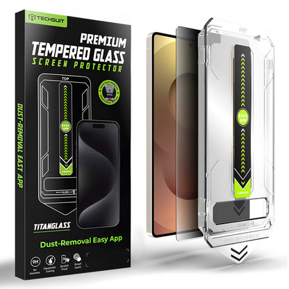 Schutzfolie Privacy Techsuit TitanGlass CrystalHD für Samsung Galaxy S26 Ultra S948, gehärtetes Glas, Vollkleber