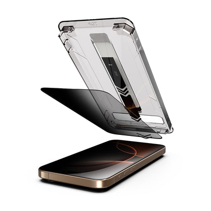 Privacy-Schutzfolie Techsuit TitanGlass für Apple iPhone 15 Pro, Sicherheitsglas, Vollkleber