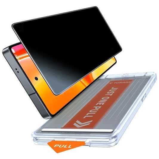 Schutzfolie Privacy Torras GlassGo Install Master für Samsung Galaxy S26 Ultra, Gehärtetes Glas, Vollverklebung