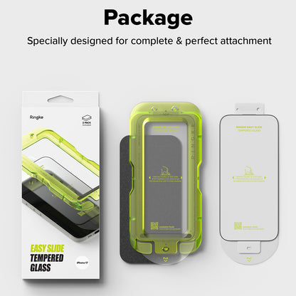 Ringke Easy Slide Displayschutzfolie für Apple iPhone 17 Air, gehärtetes Glas, Full Glue, 2er Set