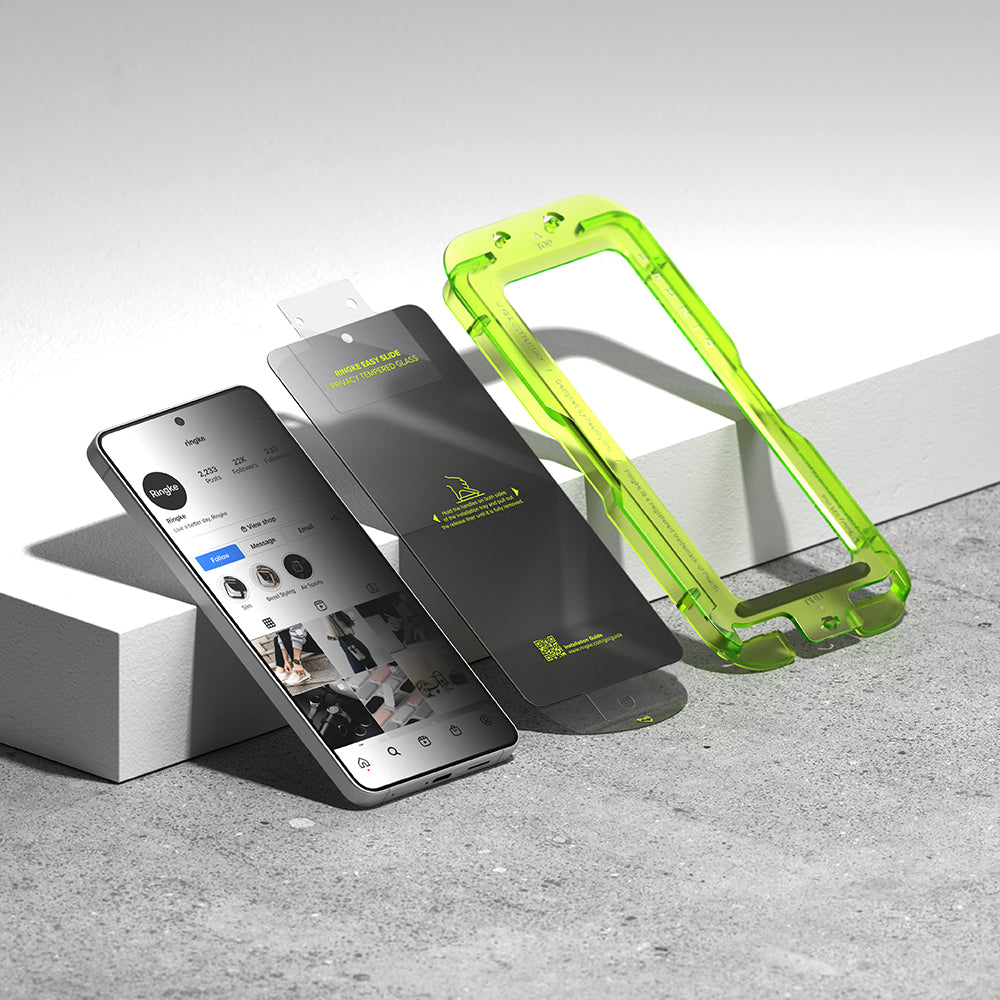 Ringke Easy Slide Screen Protector for Samsung Galaxy S26 Plus, Tempered Glass, Full Glue, Set of 2 Pieces, Black