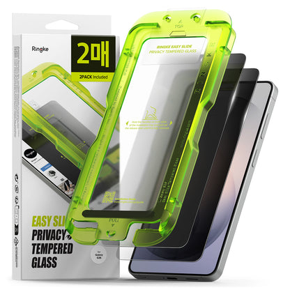 Schutzfolie Ringke Easy Slide für Samsung Galaxy S26 S942, gehärtetes Glas, Vollkleber, Set mit 2 Stück, Schwarz
