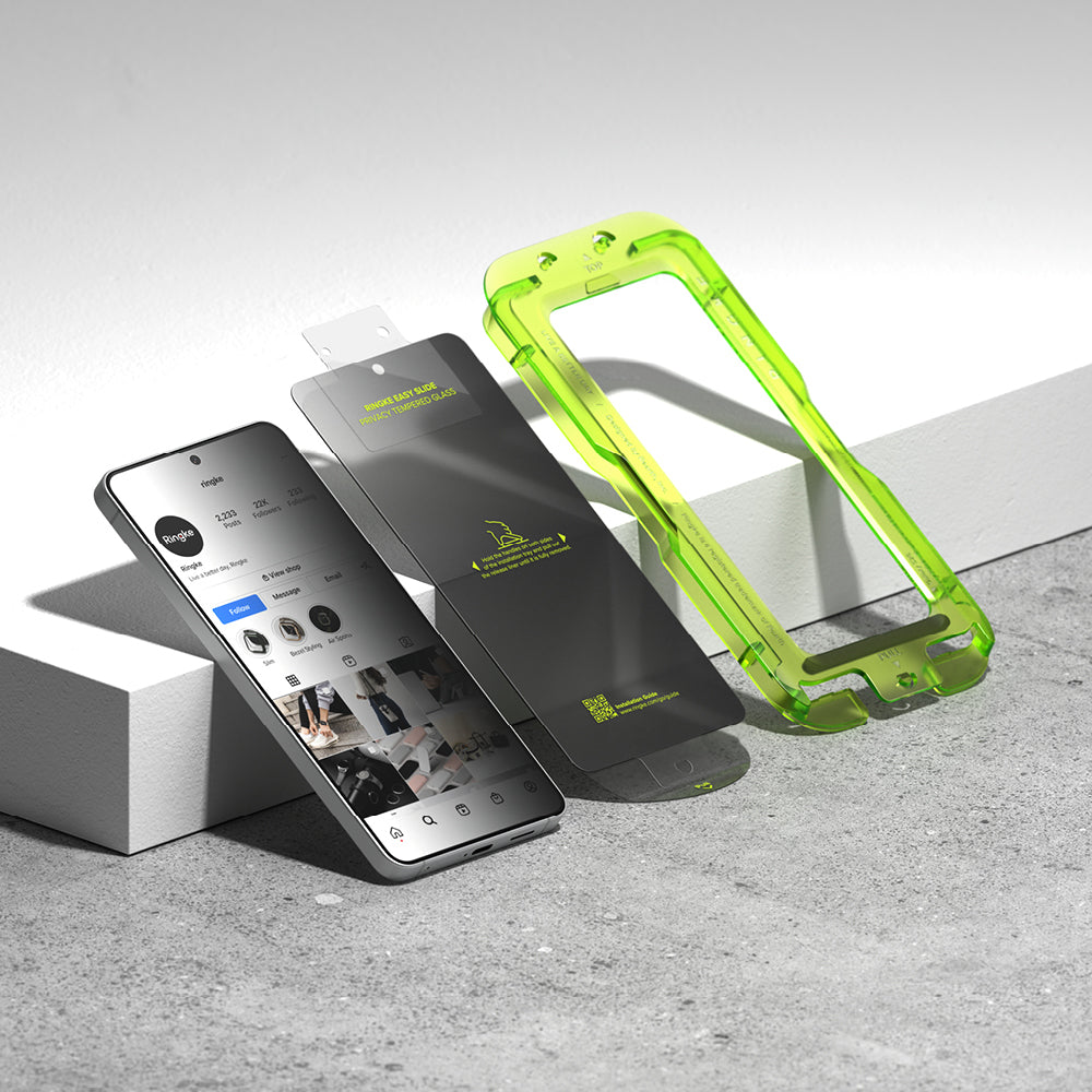 Schutzfolie Ringke Easy Slide für Samsung Galaxy S26 S942, gehärtetes Glas, Vollkleber, Set mit 2 Stück, Schwarz
