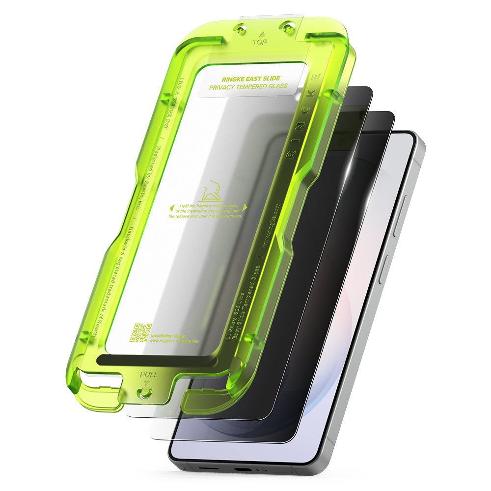 Schutzfolie Ringke Easy Slide für Samsung Galaxy S26 Ultra S948, gehärtetes Glas, Vollkleber, Set mit 2 Stück, Schwarz