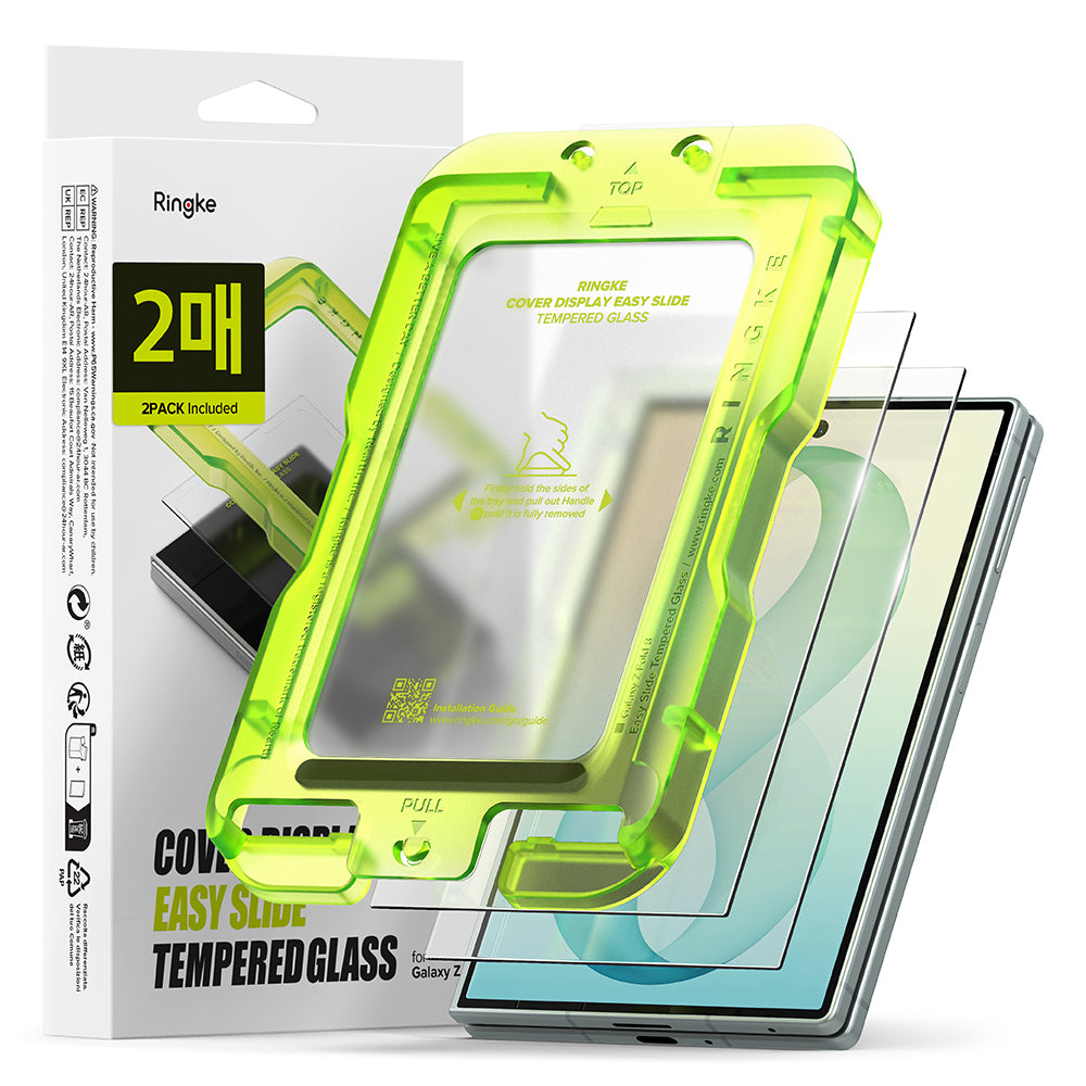 Ringke Easy Slide Exterior Screen Protector for Samsung Galaxy Z Fold8 F971, Tempered Glass, Full Glue, Set of 2 pieces