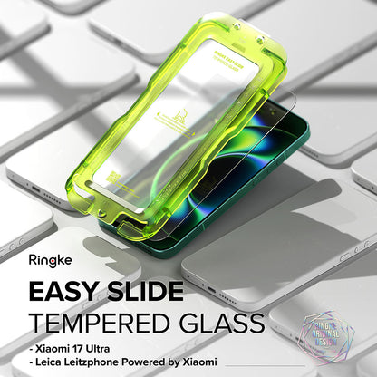 Ringke Easy Slide Displayschutzfolie für Xiaomi 17 Ultra, gehärtetes Glas, Full Glue, 2 Stück Set