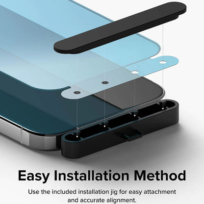 Ringke Displayschutzfolie für Apple iPhone 15 Pro Max, gehärtetes Glas, Full Glue, Schwarz