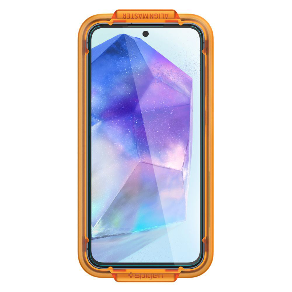 Spigen GlastR Align Master Displayschutzfolie für Samsung Galaxy A55 5G A556, gehärtetes Glas, Full Glue, 2er Set AGL07775