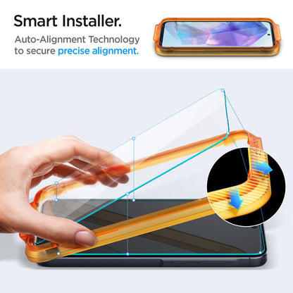 Spigen GlastR Align Master Displayschutzfolie für Samsung Galaxy A55 5G A556, gehärtetes Glas, Full Glue, 2er Set AGL07775