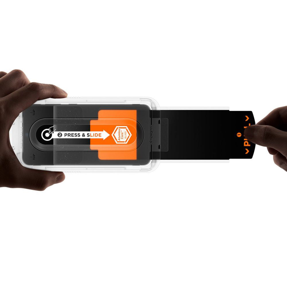 Spigen GlastR EZ FIT Pro HD Screen Protector for Samsung Galaxy S25 FE, Tempered Glass, Full Glue, Set of 2 Pieces