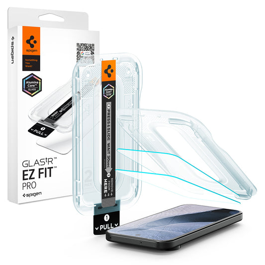 Spigen GlastR EZ FIT Pro Displayschutzfolie für Google Pixel 11 Pro / 11, gehärtetes Glas, Full Glue, 2er Set AGL11480