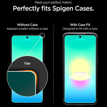 Spigen GlastR EZ FIT Pro Displayschutzfolie für Samsung Galaxy A27 5G, gehärtetes Glas, Full Glue, 2er Set AGL11809