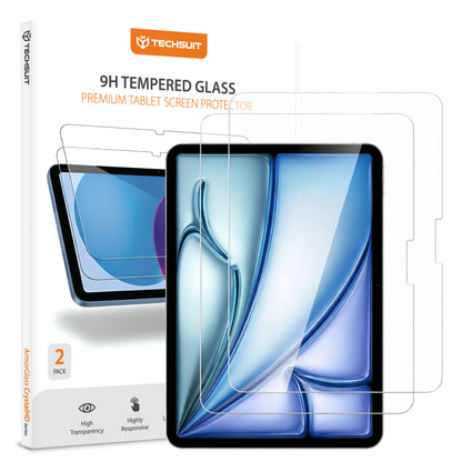 Techsuit ArmorGlass CrystalHD Displayschutzfolie für Apple iPad Air 11 (2026) / Air 11 (2025), Gehärtetes Glas, Vollklebung, 2er Set