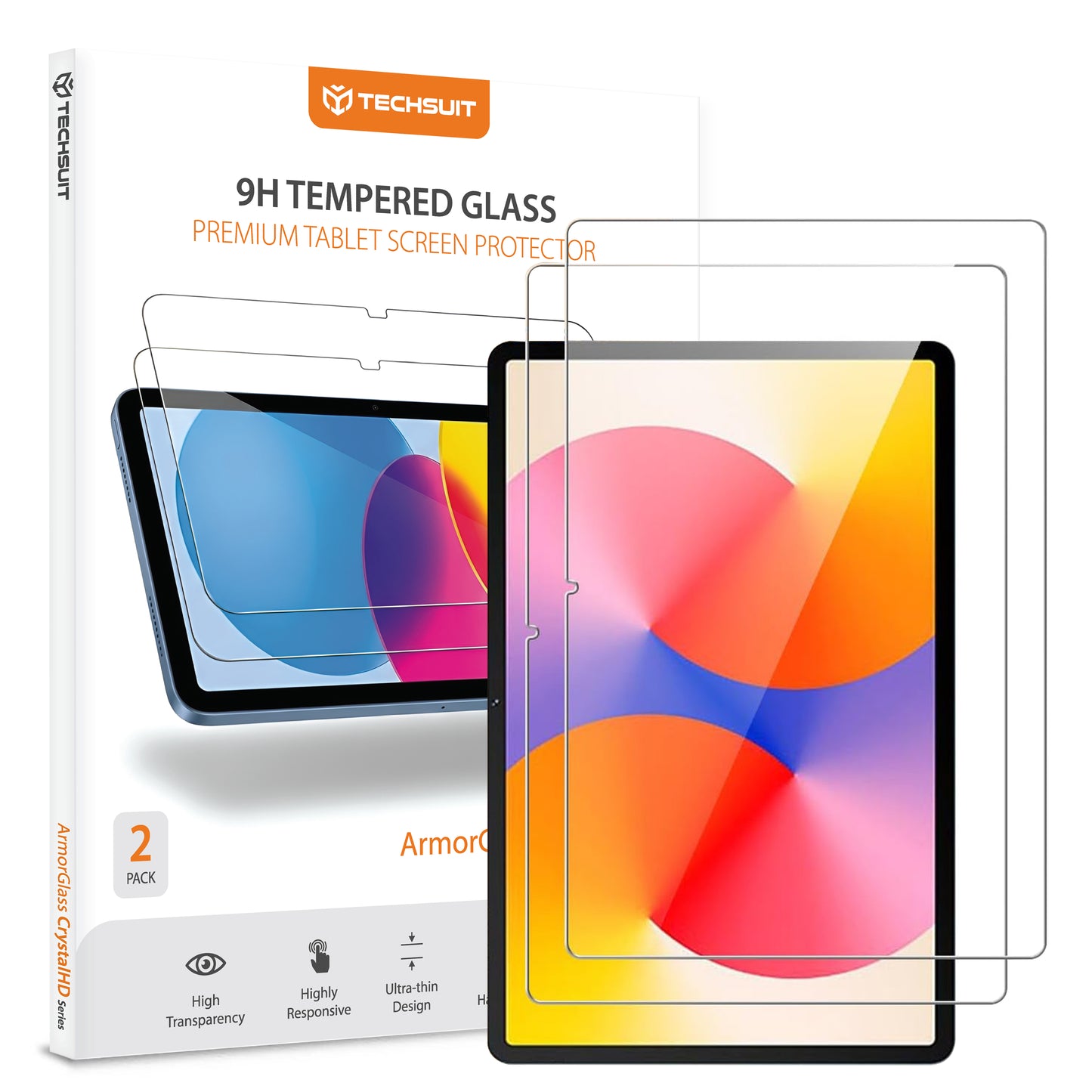 Schutzfolie Techsuit ArmorGlass CrystalHD für Huawei MatePad SE 11, gehärtetes Glas, Full Glue, Set mit 2 Stück.