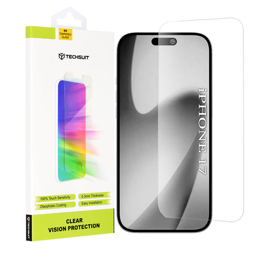 Schutzfolie Techsuit Clear Vision für Apple iPhone 17, Gehärtetes Glas, Vollverklebung