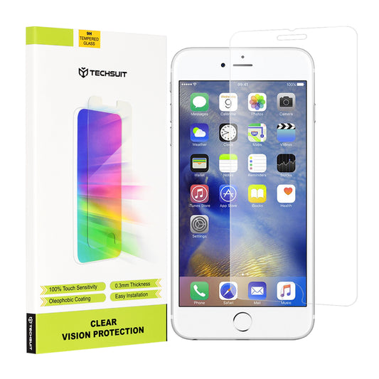 Techsuit Clear Vision Displayschutzfolie für Apple iPhone 6s Plus / 6 Plus, gehärtetes Glas, Full Glue