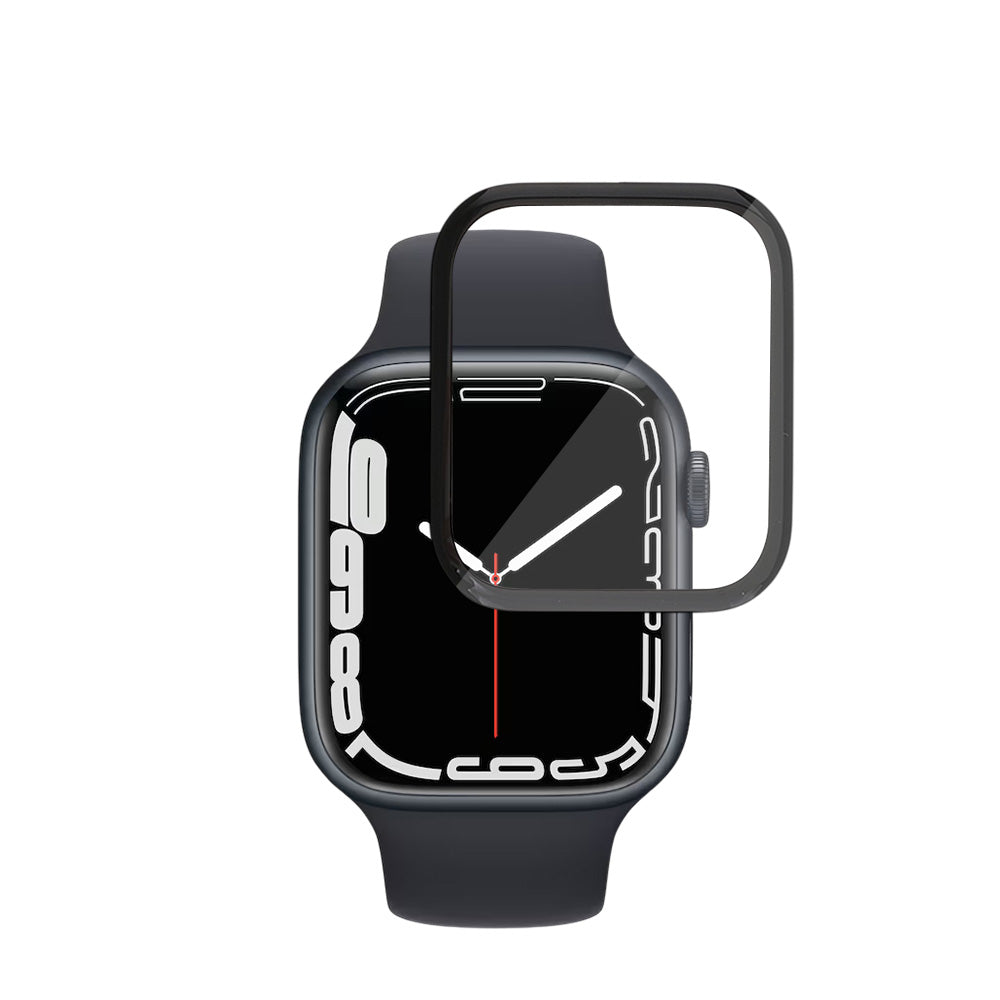 Schutzfolie Techsuit Nano Flex für Apple Watch Series 9 / 8 / 7 41mm, Kunststoff, Set 2 Stück, Schwarz