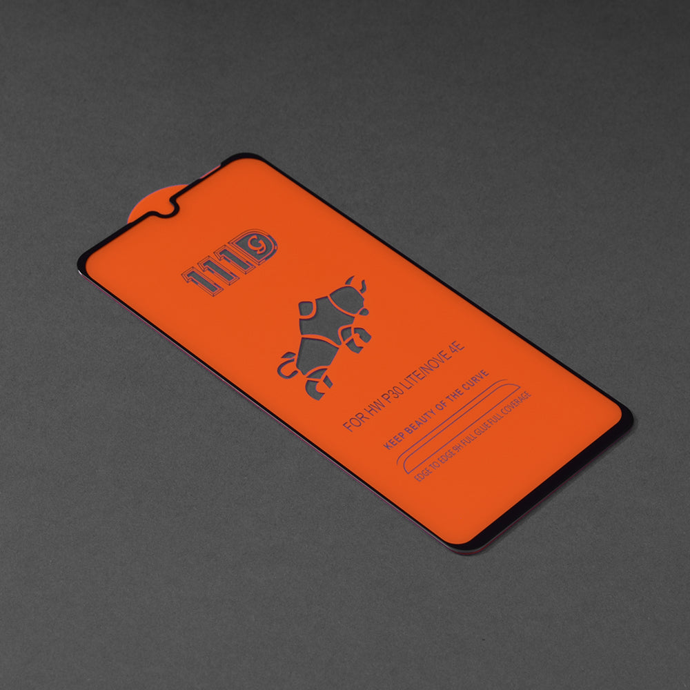 Techsuit Displayschutzfolie für Huawei P30 lite New Edition / P30 lite, gehärtetes Glas, Full Glue, 111D, Schwarz