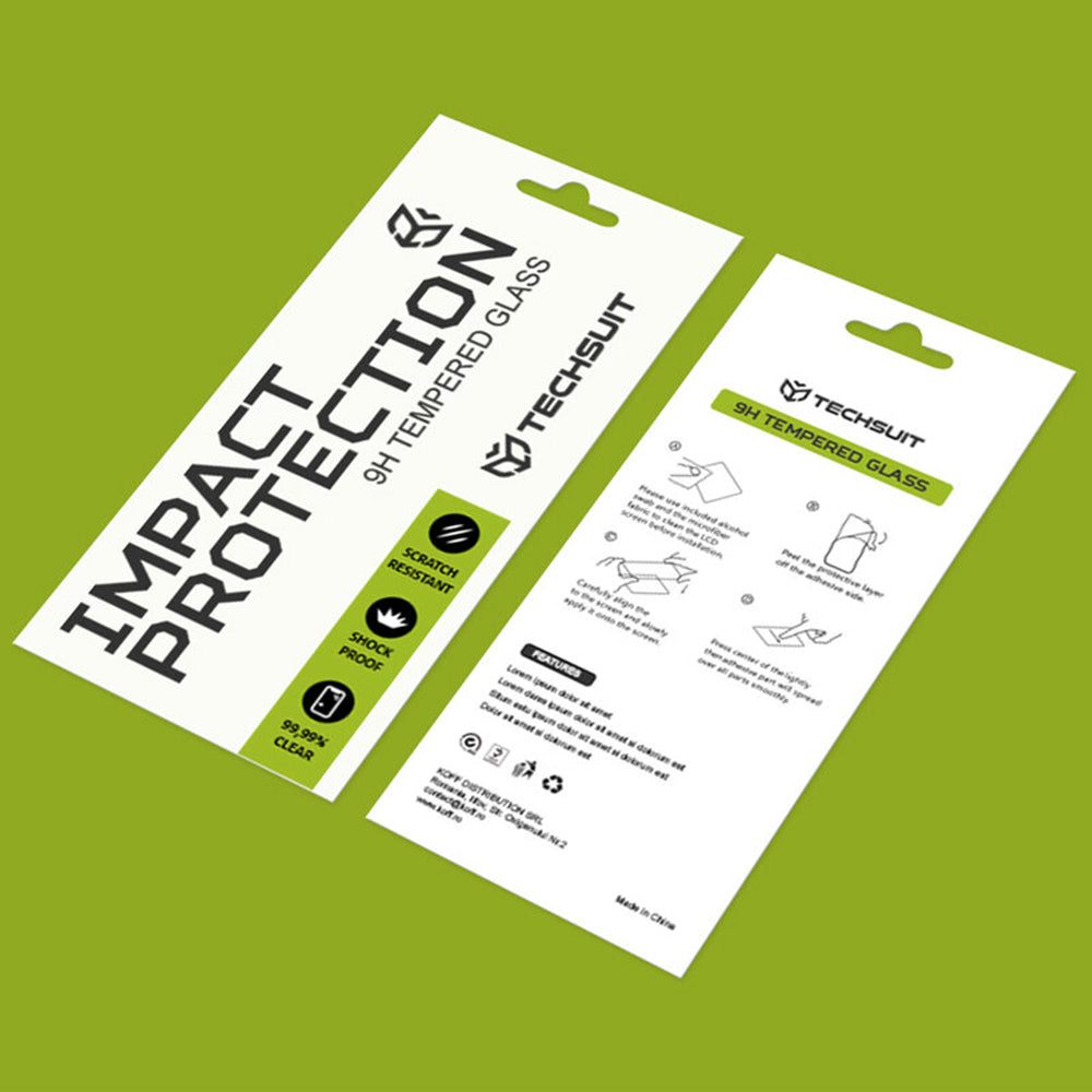 Displayschutzfolie Techsuit für Motorola Moto G67 Power / G57 Power, gehärtetes Glas, Full Glue, 111D, Schwarz