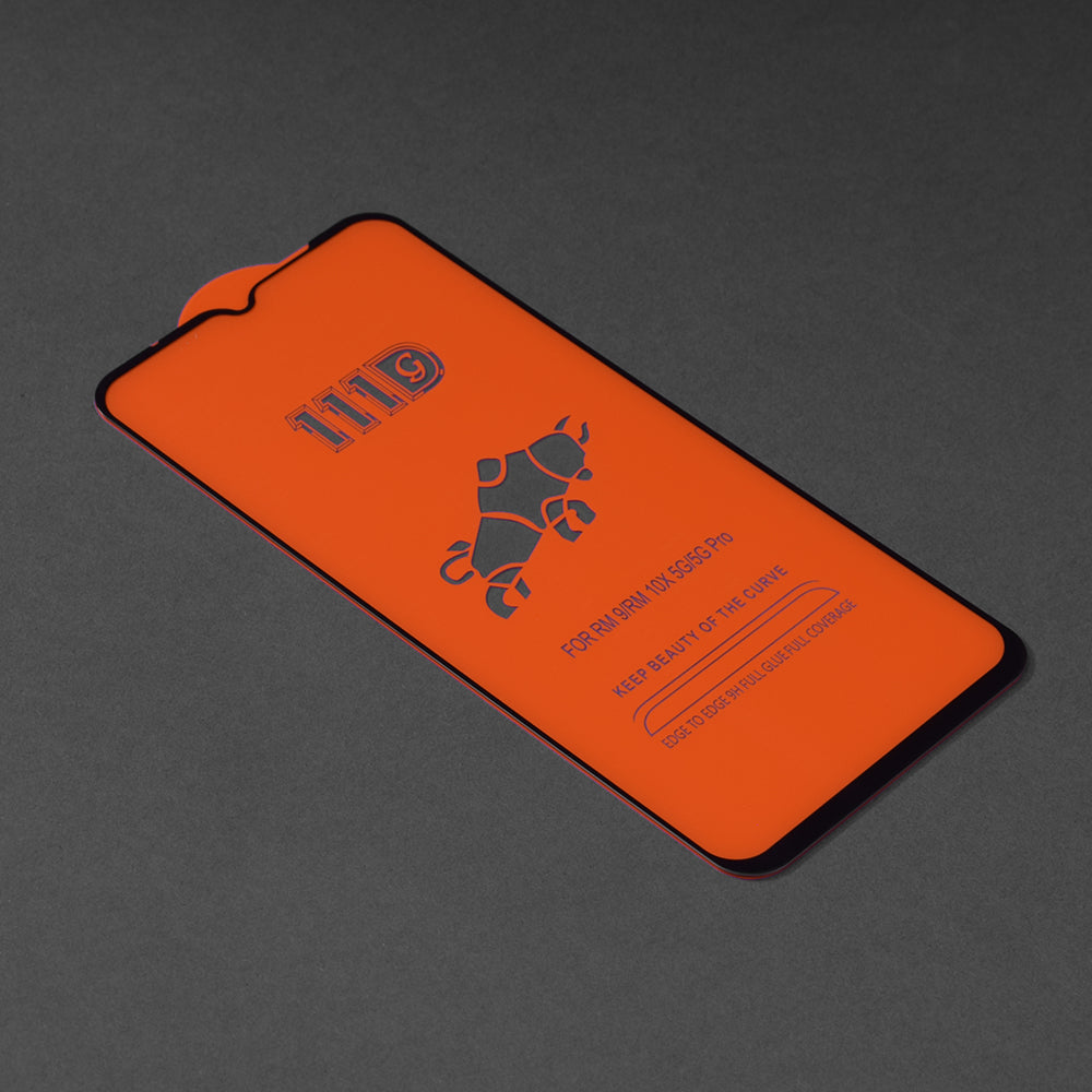 Techsuit Displayschutzfolie für Oppo A18 / A38, gehärtetes Glas, Full Glue, 111D, Schwarz