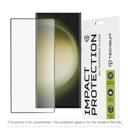 Techsuit Displayschutzfolie für Oppo Reno16 F / Reno16 FS, gehärtetes Glas, Full Glue, 111D, Schwarz