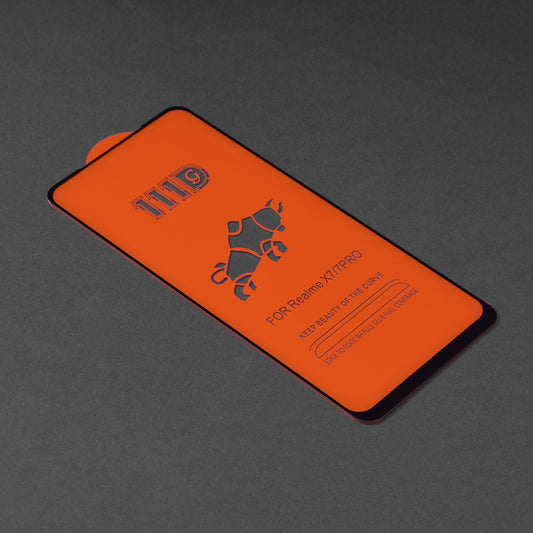 Techsuit Displayschutzfolie für Oppo Reno4 Lite, gehärtetes Glas, Full Glue, 111D, Schwarz