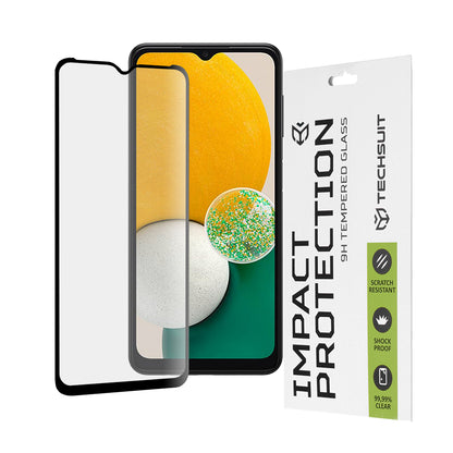Techsuit Displayschutzfolie für Samsung Galaxy A04 A045 / A04s A047 / A13 5G A136, gehärtetes Glas, Full Glue, 111D, Schwarz