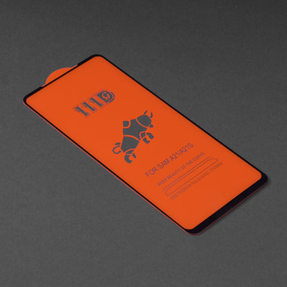 Techsuit Displayschutzfolie für Samsung Galaxy A21s A217 / A21 A215, gehärtetes Glas, Full Glue, 111D, Schwarz