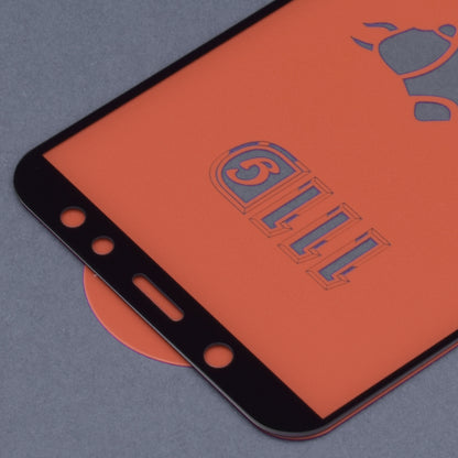 Techsuit Displayschutzfolie für Samsung Galaxy A6 (2018) A600, gehärtetes Glas, Full Glue, 111D, Schwarz