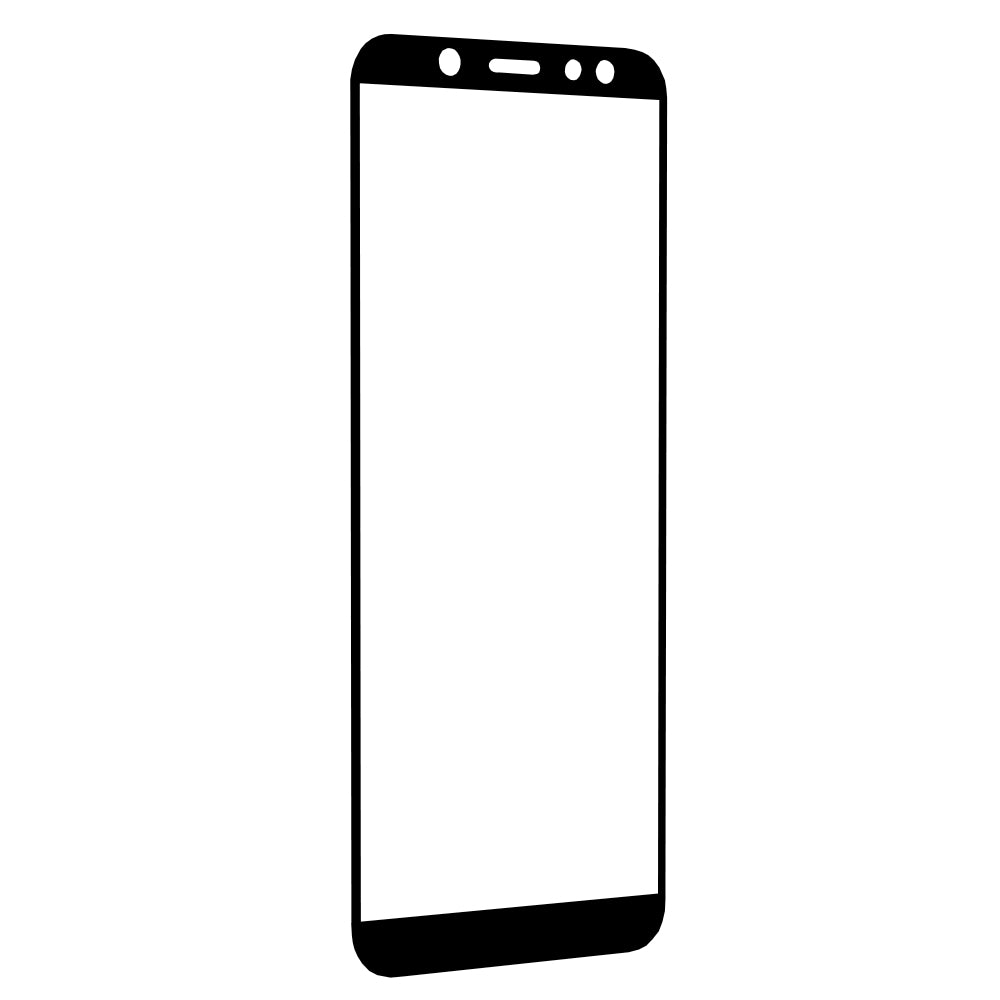 Techsuit Displayschutzfolie für Samsung Galaxy A6 (2018) A600, gehärtetes Glas, Full Glue, 111D, Schwarz