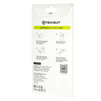 Techsuit Screen Protector Film for Xiaomi 17T, Tempered Glass, Full Glue, 111D, Black