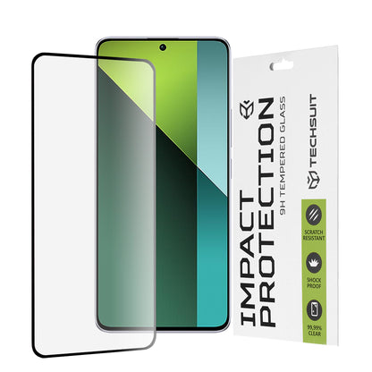 Techsuit Displayschutzfolie für Xiaomi Poco X6 / Redmi Note 13 Pro 5G, gehärtetes Glas, Full Glue, 111D, Schwarz