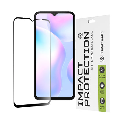 Techsuit Screen Protector Film for Xiaomi Redmi A2+ / A2 / A1+ / A1 / 10A, Tempered Glass, Full Glue, 111D, Black