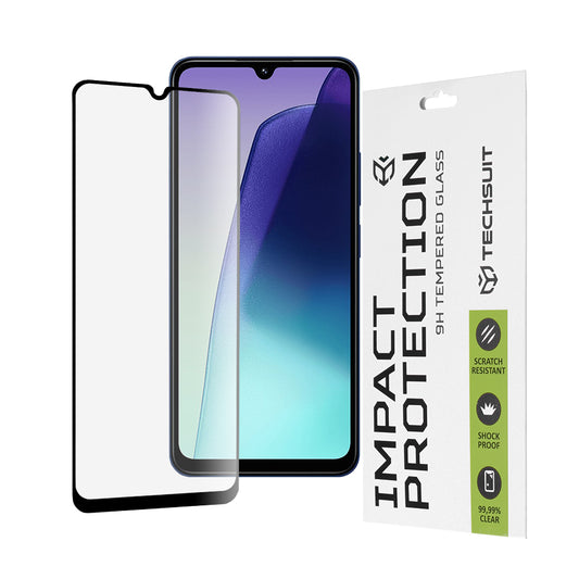 Techsuit Displayschutzfolie für Xiaomi Redmi A5 4G (Regional) / 14C / Poco C75, gehärtetes Glas, Full Glue, 111D, Schwarz