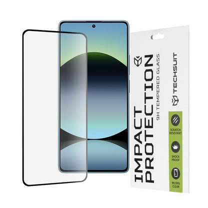 Techsuit Displayschutzfolie für Xiaomi Redmi Note 14S, gehärtetes Glas, Full Glue, 111D, Schwarz
